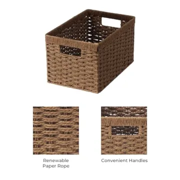 Handwoven Paper Rope Storage Baskets - Eco-Friendly Organizers