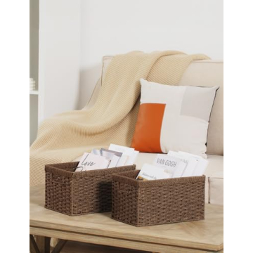 Handwoven Paper Rope Storage Baskets - Eco-Friendly Organizers
