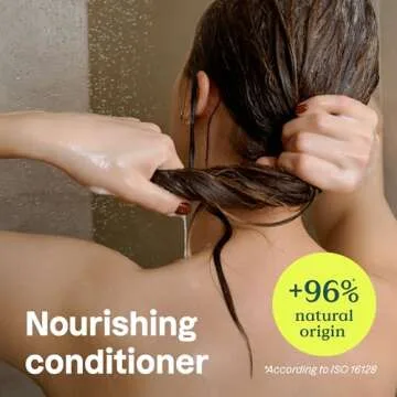 ATTITUDE Nourishing Hair Conditioner, For Dry and Damaged Hair, Naturally Derived Ingredients, Vegan Detangler, Dermatologically Tested, Grapeseed Oil and Olive Leaves, 8 Fl Oz