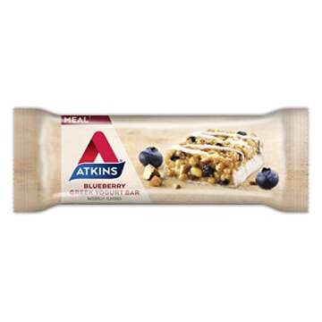 Atkins Protein Meal Bar, Blueberry Greek Yogurt, 5 Count