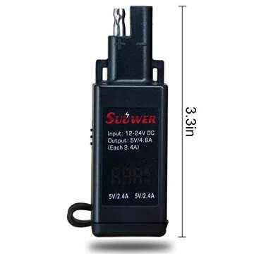 Suuwer 4.8A Motorcycle USB Charger with Safety Features