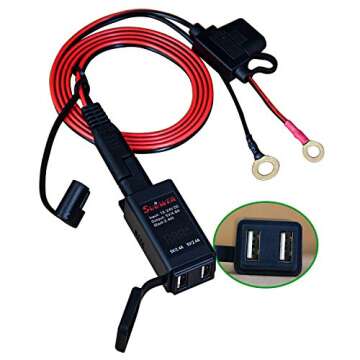 Suuwer 4.8A Motorcycle USB Charger with Safety Features