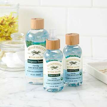 Humphreys Clarify Witch Hazel Organic Toner, Clear, 8 Oz ( Pack of 1)