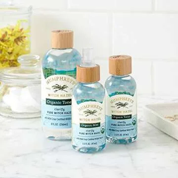 Humphreys Clarify Witch Hazel Organic Toner, Clear, 8 Oz ( Pack of 1)