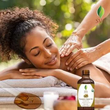 SVA Pumpkin Seed Oil Organic - 4 Fl Oz – 100% Natural Cold Pressed Organic Pumpkin Oil - for Face, Skin Care, Hair Care, Scalp Massage & Body Massage – Carrier Oil with Dropper