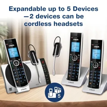 VTech DS6771-3 DECT 6.0 Cordless Phone with Headset