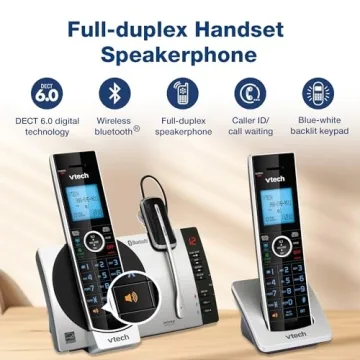 VTech DS6771-3 DECT 6.0 Cordless Phone with Headset
