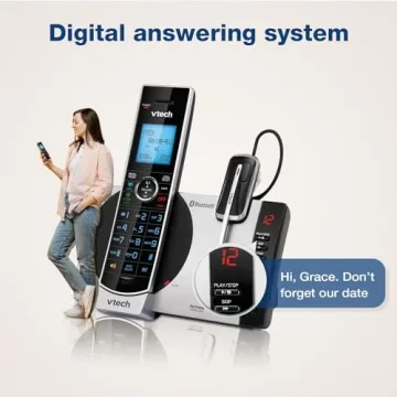 VTech DS6771-3 DECT 6.0 Cordless Phone with Headset
