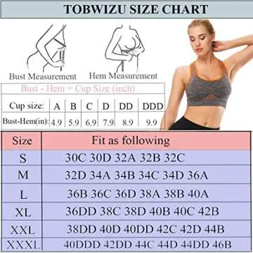 TOBWIZU Sports Bras for Women, Medium Support Yoga Gym Activewear Bras with Pocket Orange