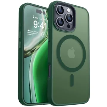 CANSHN Magnetic iPhone 16 Pro Case - Slim, Shockproof, Deep Green