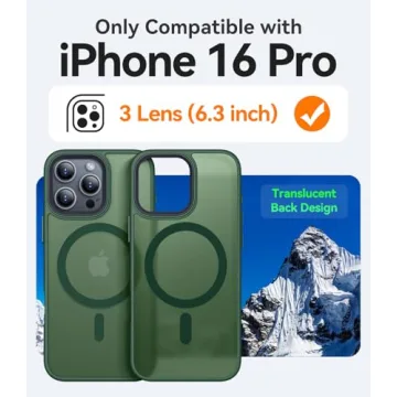 CANSHN Magnetic iPhone 16 Pro Case - Shockproof Deep Green