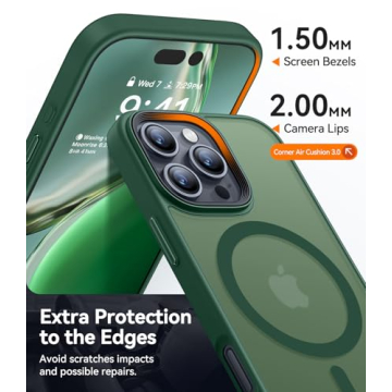 CANSHN Magnetic iPhone 16 Pro Case - Shockproof Deep Green
