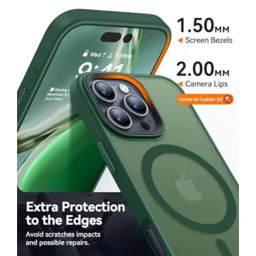 CANSHN Magnetic iPhone 16 Pro Case - Shockproof Deep Green