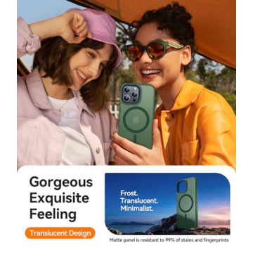 CANSHN Magnetic iPhone 16 Pro Case - Shockproof Deep Green