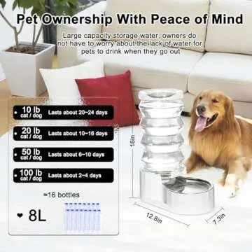 RIZZARI 8L Automatic Gravity Pet Water Dispenser