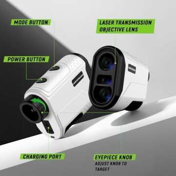 Lancergear Golf/Hunting Rangefinder 900Y Waterproof Hunting Range Finder 6.5X Magnification, Distance, Angle, Speed, Scan Multi Functional Rangefinder for Golfing, Hunting, Shooting and Hiking., Camo