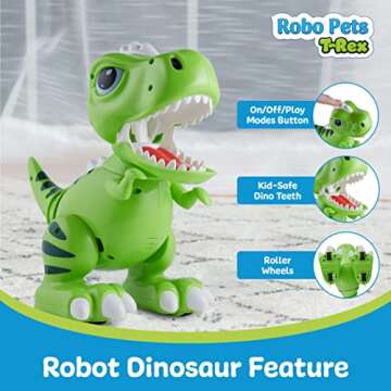Interactive Robo Pets T-Rex Dinosaur Toy for Kids