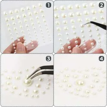 1050 PCS Self Adhesive Pearl Stickers for Crafts