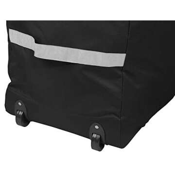 Primode Christmas Rolling Tree Storage Bag, Fits Up to 7.5 Ft. Tall Disassembled Holiday Trees, 22" H X 16" W X 50" L, Large Heavy Duty Storage Container with 2 Wheels and Handles (Black)