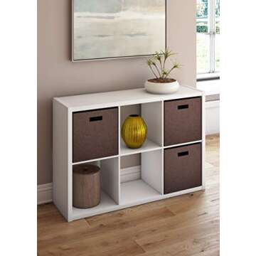 ClosetMaid 6 Cube Storage Shelf Organizer Bookshelf with Open Back, Vertical or Horizontal, Easy Assembly, Wood, White Finish