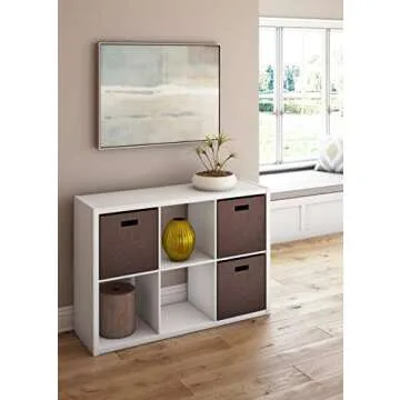 ClosetMaid 6 Cube Storage Shelf Organizer Bookshelf with Open Back, Vertical or Horizontal, Easy Assembly, Wood, White Finish