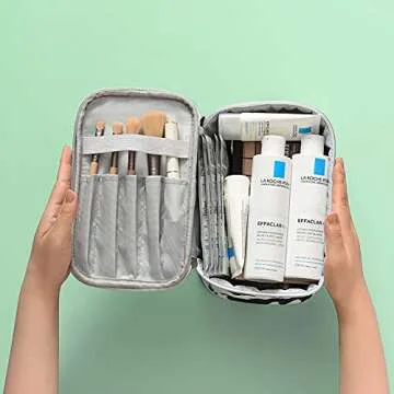 HooOriana Makeup Bag Set Cosmetic Bag 3 Pieces Small Makeup Bags for Women with Cow Animal Milk Mini Cute style Travel Pouch Bags