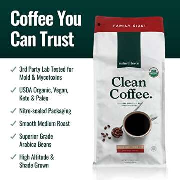 Natural Force Organic Clean Coffee - Toxin-Free, Low-Acid