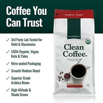 Natural Force Organic Clean Coffee - Toxin-Free, Low-Acid