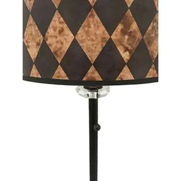 Royal Designs, Inc. Oil Rubbed Bronze 28" Buffet Lamp with Crystal, Includes Vertical Black Diamond on Papyrus Design Hard Back Lamp Shade, Pack of 2