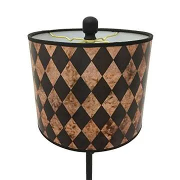 Royal Designs, Inc. Oil Rubbed Bronze 28" Buffet Lamp with Crystal, Includes Vertical Black Diamond on Papyrus Design Hard Back Lamp Shade, Pack of 2