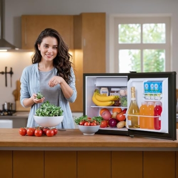 Compact Tehanld Mini Fridge with Freezer - Ideal for Small Spaces