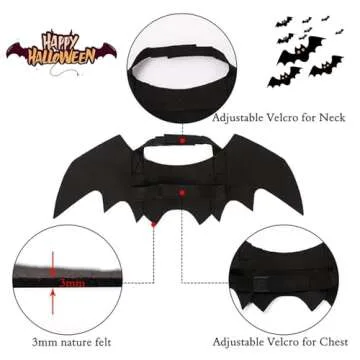 Pet Cat Bat Wings Cat Bat Costume, Pet Bat Wings Dog Bat Wings Costume Halloween Cat Costume for Kitten Bat Wings, Halloween Cosplay Bat Costume Puppy Pet Apparel for Halloween Christmas Dress Up