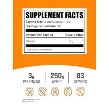 BulkSupplements.com Glycine Powder - Glycine Supplements, Glycine 3000mg - Glycine Amino Acid Supple...