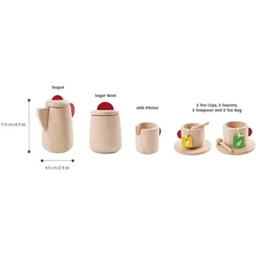 PlanToys Wooden Tea Set - Eco-Friendly Fun for Kids