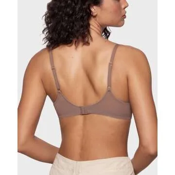 INLYRIC Women's Cosnufy Sheer Balconette Bra Demi Unlined Plunge Mesh See Through Sexy Bras Underwire Brown Purple 42C