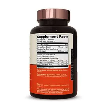 LiverWell Liver Cleanse, Rejuvenation, Metabolic Support - Liver Supplement for Liver Health w/Highly Bioavailable Milk Thistle Extract, N-Acetyl Cysteine, Alpha Lipoic Acid, Zinc, Selenium - 2 Pack