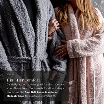 Luxome Ultra Plush Robe Full-Length Soft Cozy Blush