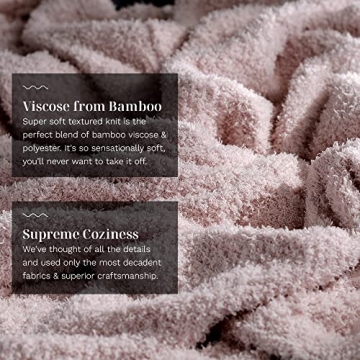 Luxome Ultra Plush Robe Full-Length Soft Cozy Blush