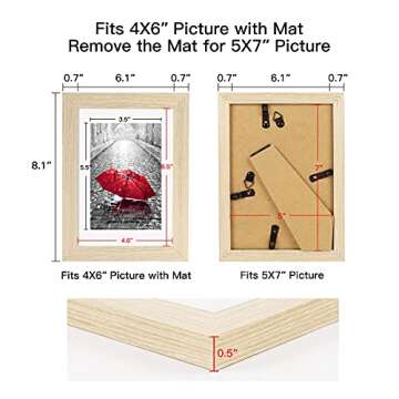 GUTAG 5x7 Rustic Picture Frame Set - Elegant Home Decor