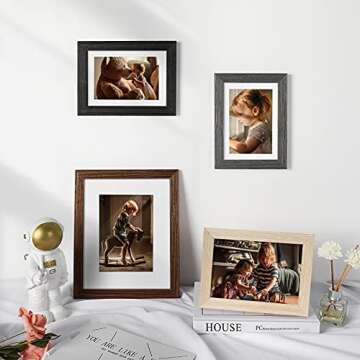 GUTAG 5x7 Rustic Picture Frame Set - Elegant Home Decor