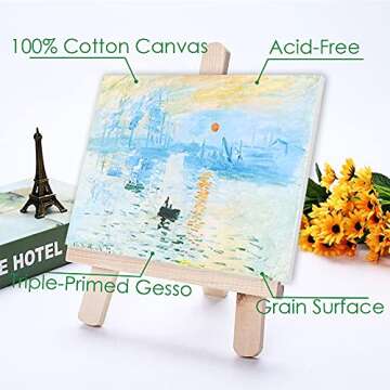 5 Pack 8x10 Inch Stretched Canvas, Canvas Boards for Painting, 100% Cotton, Primed White Blank Frame Painting Canvas for Acrylic, Oil Paint