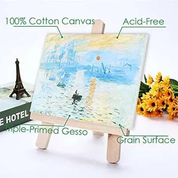 5 Pack 8x10 Inch Stretched Canvas, Canvas Boards for Painting, 100% Cotton, Primed White Blank Frame Painting Canvas for Acrylic, Oil Paint