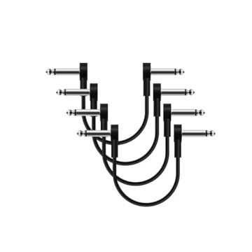 Flat Guitar Patch Cables - 4 Pack, 6IN, Noise-Free
