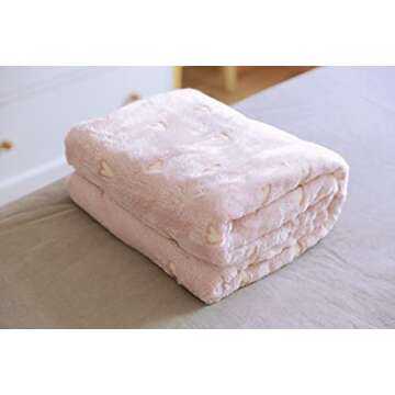 Morecash Glow in The Dark Throw Blanket,Pink Hearts,All Seasons Luminous Blankets,The Gifts for Kids...