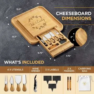 Personalized Charcuterie Board Gift Set - Engraved