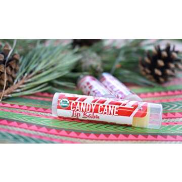 Eco Lips Organic Candy Cane Moisturizing Lip Balm 6 Pack - Organic Coconut Oil and Cocoa Butter - So...