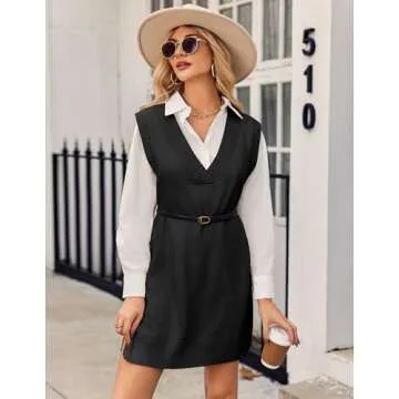 Stylish Oversized Sweater Vest Dress for Women