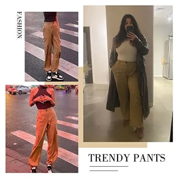 LOLOCCI Women's Casual Cargo Pants - 6 Versatile Pockets