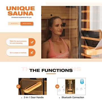 BNEHS Infrared Sauna for 1-2 People with Fast Heating