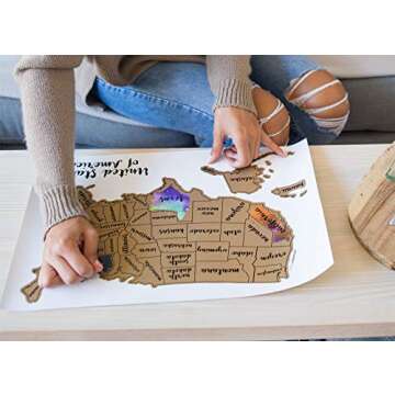 Scratch Your Travels USA Watercolor Map Poster 12x18